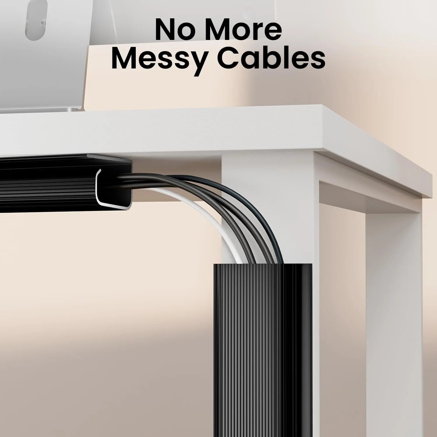 No-Drill Under-Desk Cable Tray