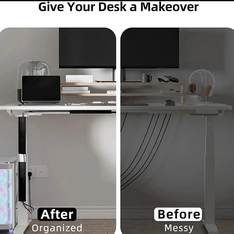 No-Drill Under-Desk Cable Tray