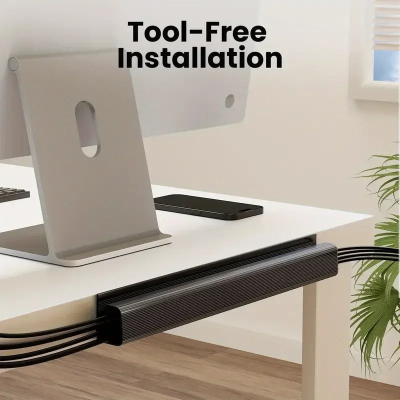 No-Drill Under-Desk Cable Tray